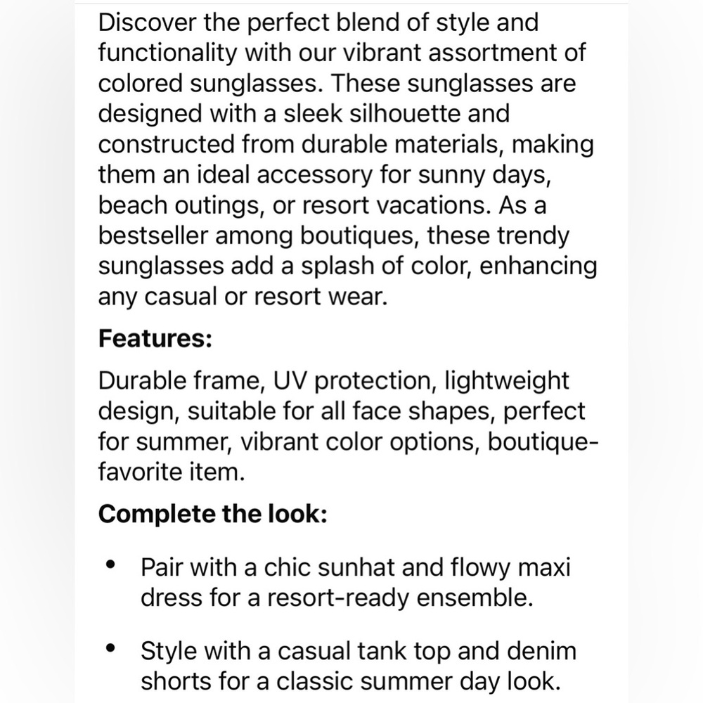 Oversized Square Women’s Sunglasses with Gold Trim. 100% UV Protection. - Picture 4 of 10